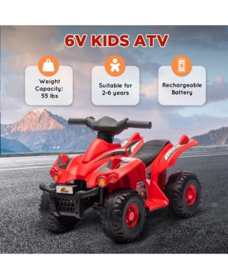 6V Kids ATV 4 Wheeler Quad Car w/ Music for 2-6 Years,