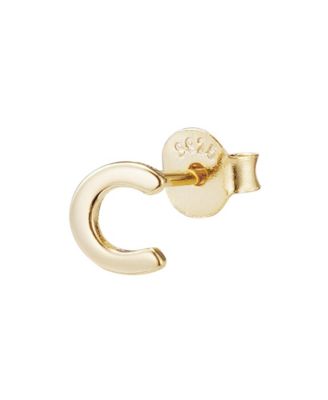 Adornia Fine 14k Gold Vermeil .925 Sterling Silver Single Initial Stud Earring - Gold-c