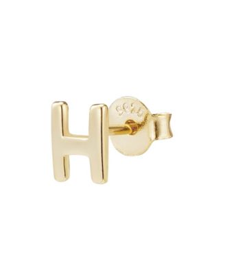 Adornia Fine 14k Gold Vermeil 925 Sterling Silver Single Initial Stud Earring - Gold-h 17$