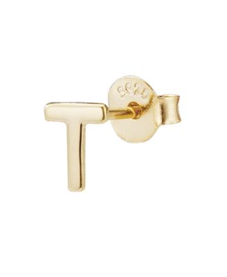 Adornia Fine 14k Gold Vermeil 925 Sterling Silver Single Initial Stud Earring - Gold-t 15$