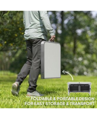 48" Outdoor Portable Aluminum Camping Picnic Folding Table w/ Storage Organizer