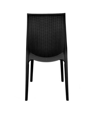 Kent Outdoor White Table With 2 Black Chairs Dining Set