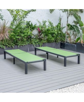 Marlin Patio Chaise Lounge Chair With Black Aluminum Frame, Set of 2