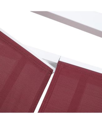 Lounge Chair With Armrests in White Aluminum Frame, Set of 2