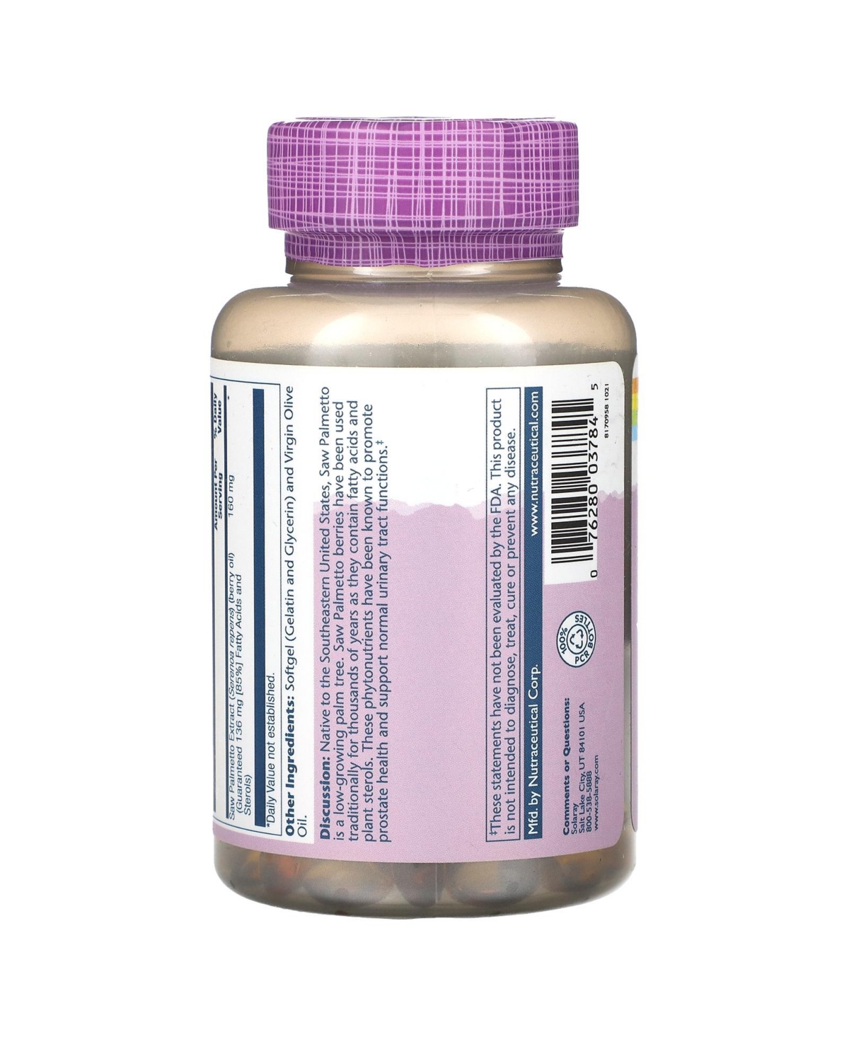 Solaray Vital Extracts Saw Palmetto 160 mg