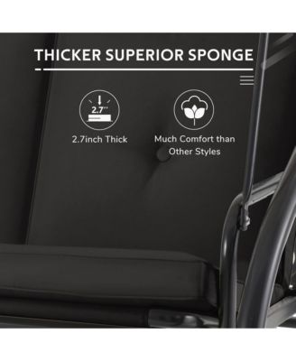 3-Person Metal Patio Swing Outdoor Porch Swing Chair for Adults for Garden Backyard Deck