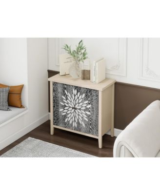 CASAINC 2-Door Carved Storage Cabinet with Adjustable shelf