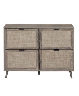 Freestanding Modern Storage Cabinet with 4 Door Shoe Rack