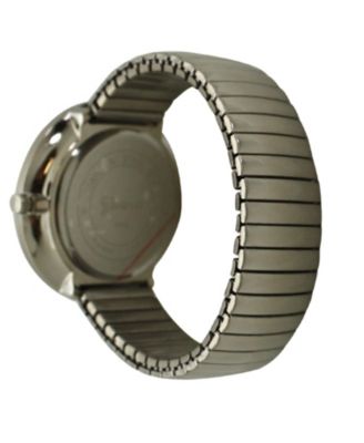 Silver Super Large Face Stretch Strap Watch