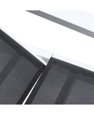 Marlin Patio Chaise Lounge Chair With Armrests in White Aluminum Frame