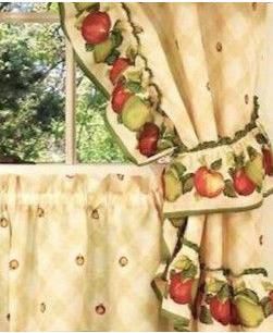 Apple Orchard Complete 5 Piece Kitchen Curtain Tier & Swag Set - 58 in. W x 24 in. L