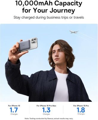 Picogo Magsafe Portable Charger 10000mAh 27W , 0.5" Ultra Slim Qi2 Certified 15W Wireless Power Bank