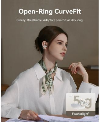 Bowie MC1 Pro Open Ear Clip-On Headphones, Hi-Res LDAC & HiFi4 Acoustic Sound, 5g Ultra-Lightweight Comfort, SuperBass 2.0, DNN 4-Mic AI Clear Calls, IP67 Waterproof, Bluetooth 6.0