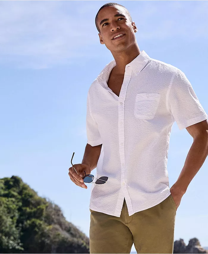 Men's Short Sleeve Seersucker Shirt - thumbnail 4
