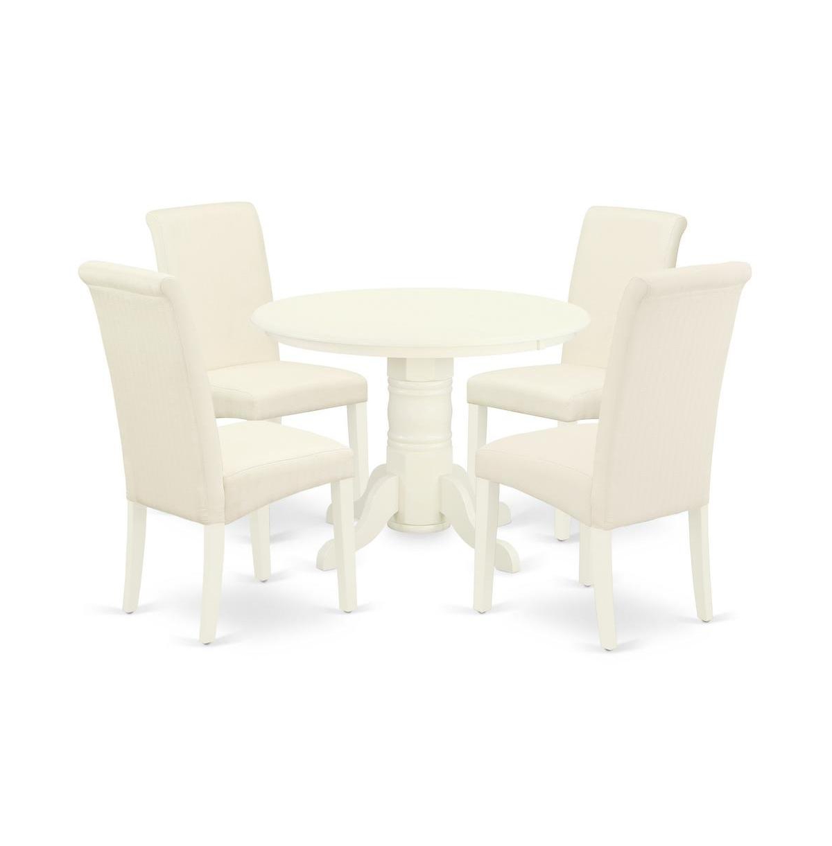 East West Furniture Dining Room Set Linen White