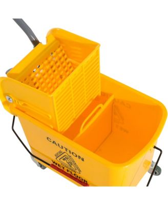 Compact Mop Bucket with Wringer on Wheels 21 Quart