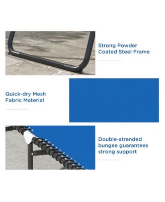 Outdoor Folding Chaise Lounge Chair, Portable Lightweight Reclining Garden Sun Lounger with 4-Position Adjustable Backrest for Patio, Deck, and Poolside, Dark Blue