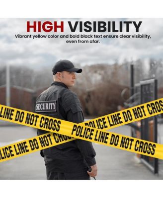 6 Pieces Safety Yellow Caution Tape Set - 200 Meters Long Tape Roll Suitable for a Wide Range of Applications, Including Roadworks, Events