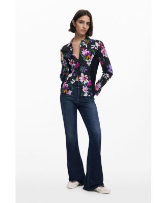 Women's Combined silhouette floral shirt