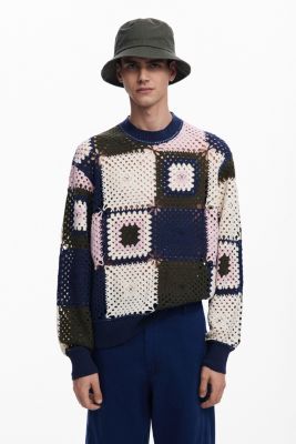 Men's Crochet patch sweatshirt