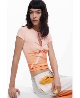 Women's Short-sleeve T-shirt with opening