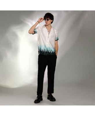 Men's Ivory White & Pine Green Pine Ombre Shirt