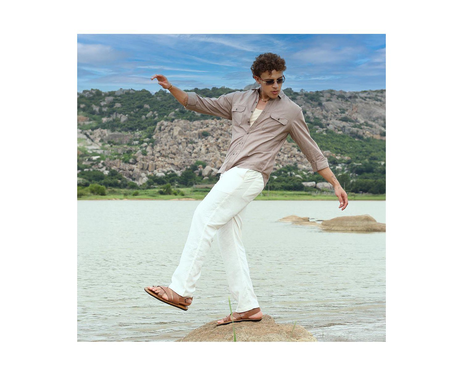 Men's Peanut Brown Heathered Utility Shirt