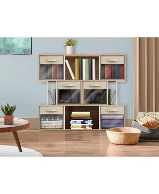 11 Inch 6 Pack Collapsible Fabric Storage Bins with Clear Window - for Organizing Clothes, Toys, Books, Shelves, Closets 10.5”x 10.5”x 11”