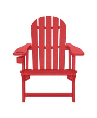 Outdoor Patio HDPE Plastic Adirondack Chair with Cup Holder