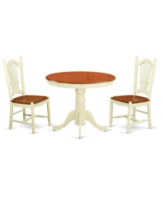 East West Furniture 3 Pc Kitchen Table set-Kitchen Table and 2 Kitchen ...