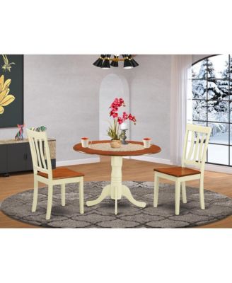 Dining set - 3 Pcs with 2 Wood Chairs Buttermilk
