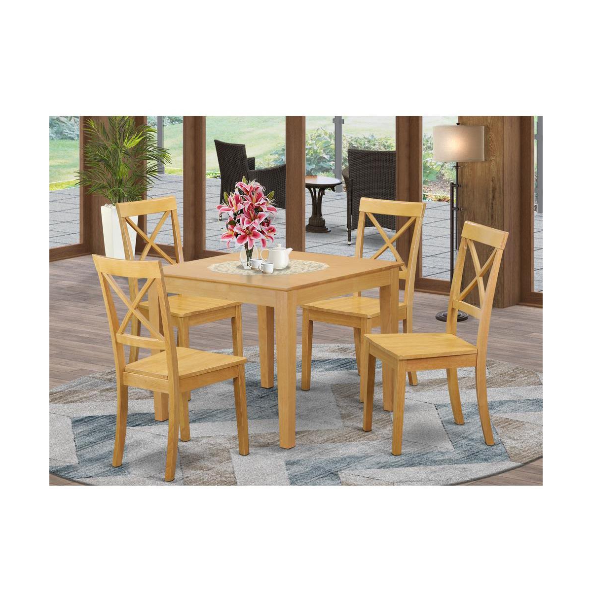 East West Furniture Dining Room Set Oak