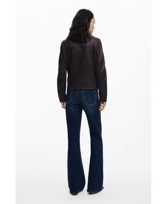 Women's Combined faux leather jacket