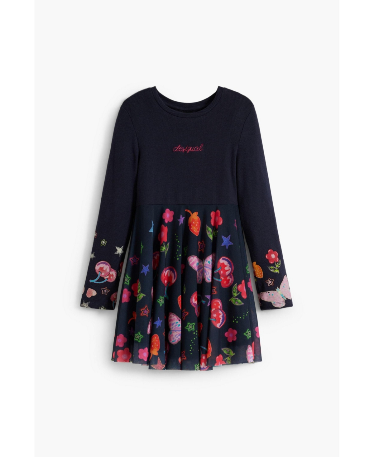 Desigual Girls's Tulle Skirt Dress Shapes In Blue