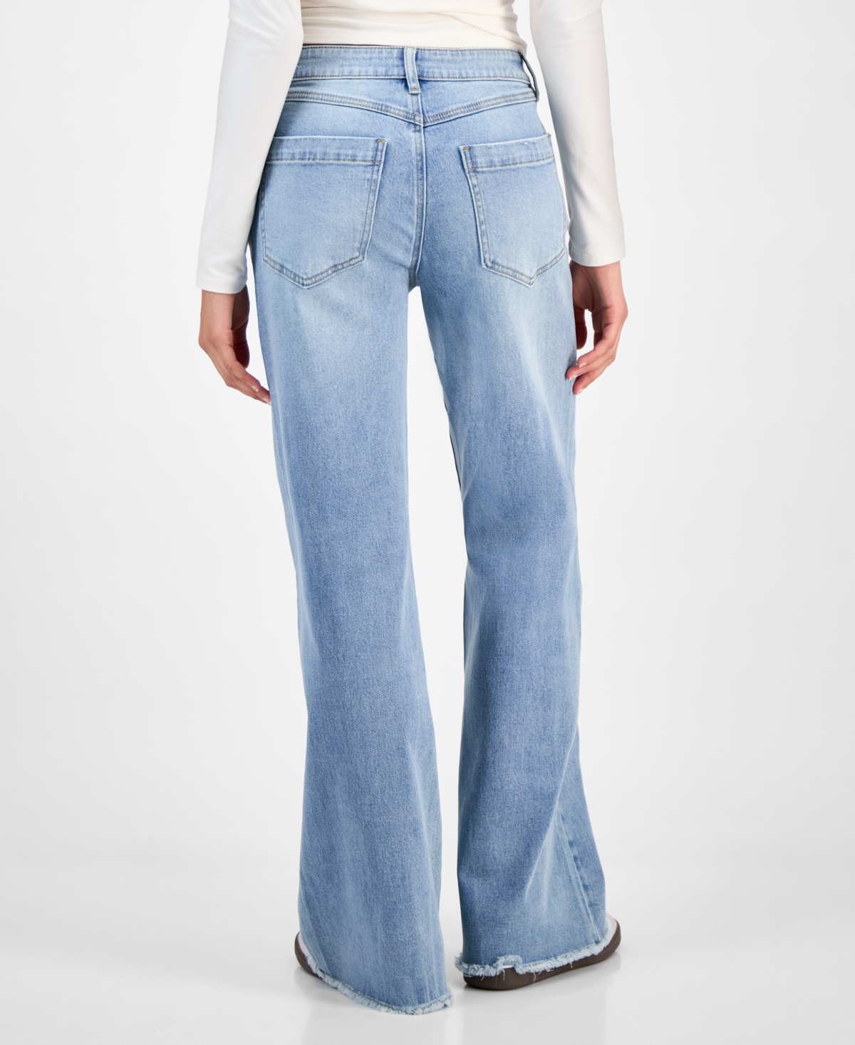 Indigo Rein Juniors' Mid-rise Wide-leg Jeans In Blue