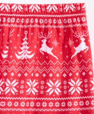 Kids 2T-16 Deer Fair Isle Fleece Pajama Pants, Macy's Exclusive