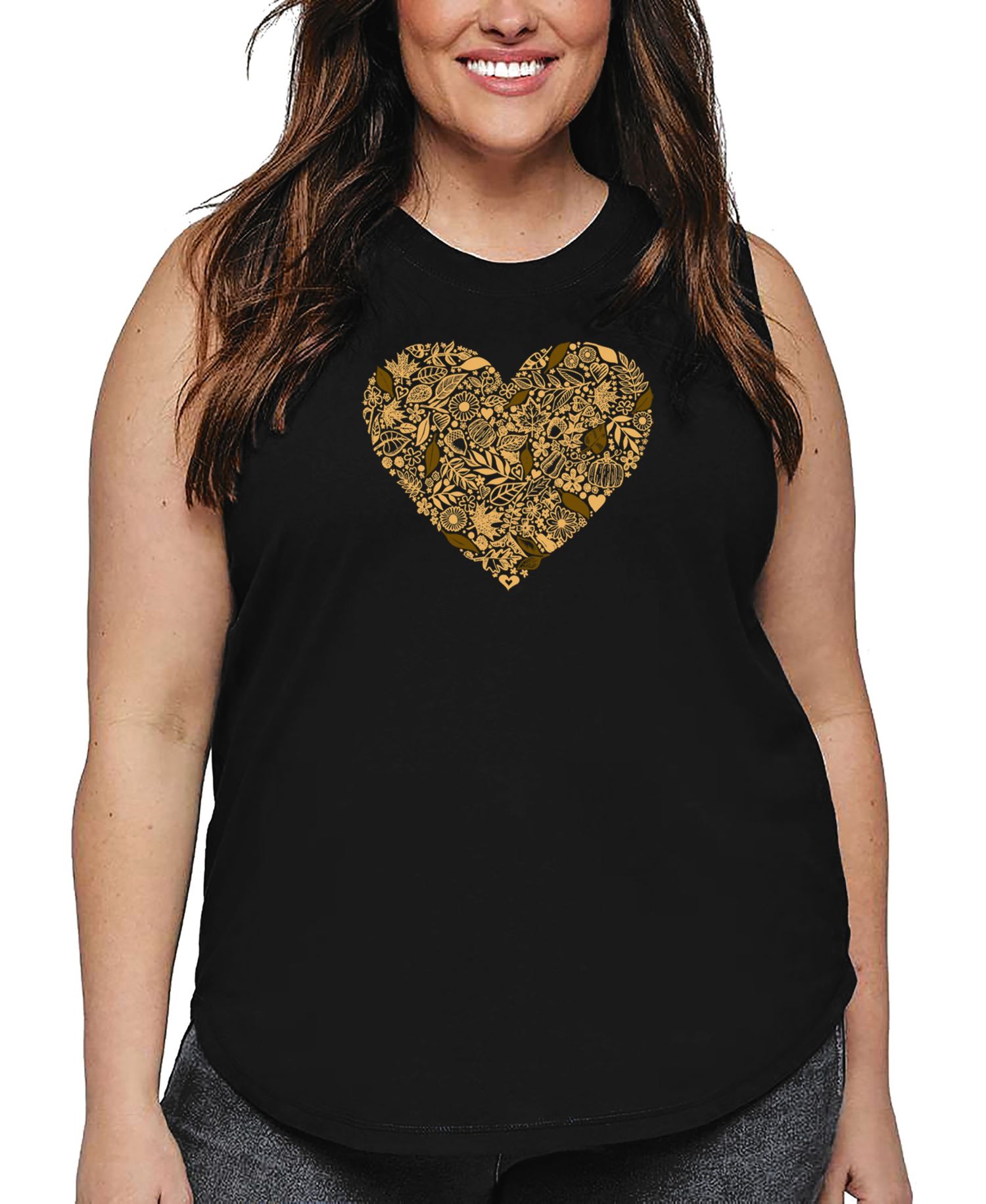 Plus Size Fall Vibes Word Art Tank Top