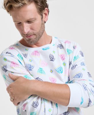 Men's Multi Menorah Cotton Pajama Set, Macy's Exclusive