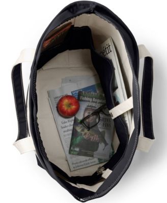 Large 5 Pocket Zip Top Long Handle Canvas Tote Bag