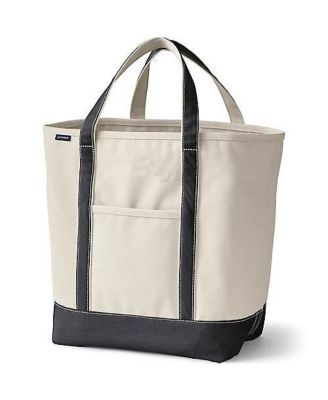 Large Solid Color 5 Pocket Open Top Canvas Tote Bag