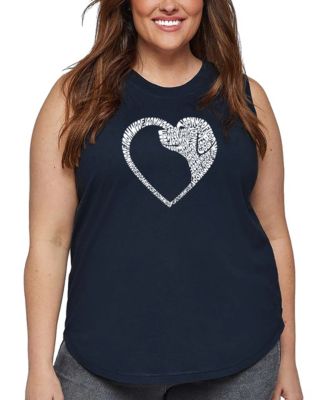 La Pop Heart Plus Size Dog Heart Word Art Tank Top