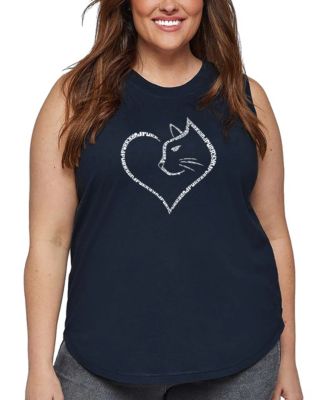 Plus Size Cat Word Art Tank Top