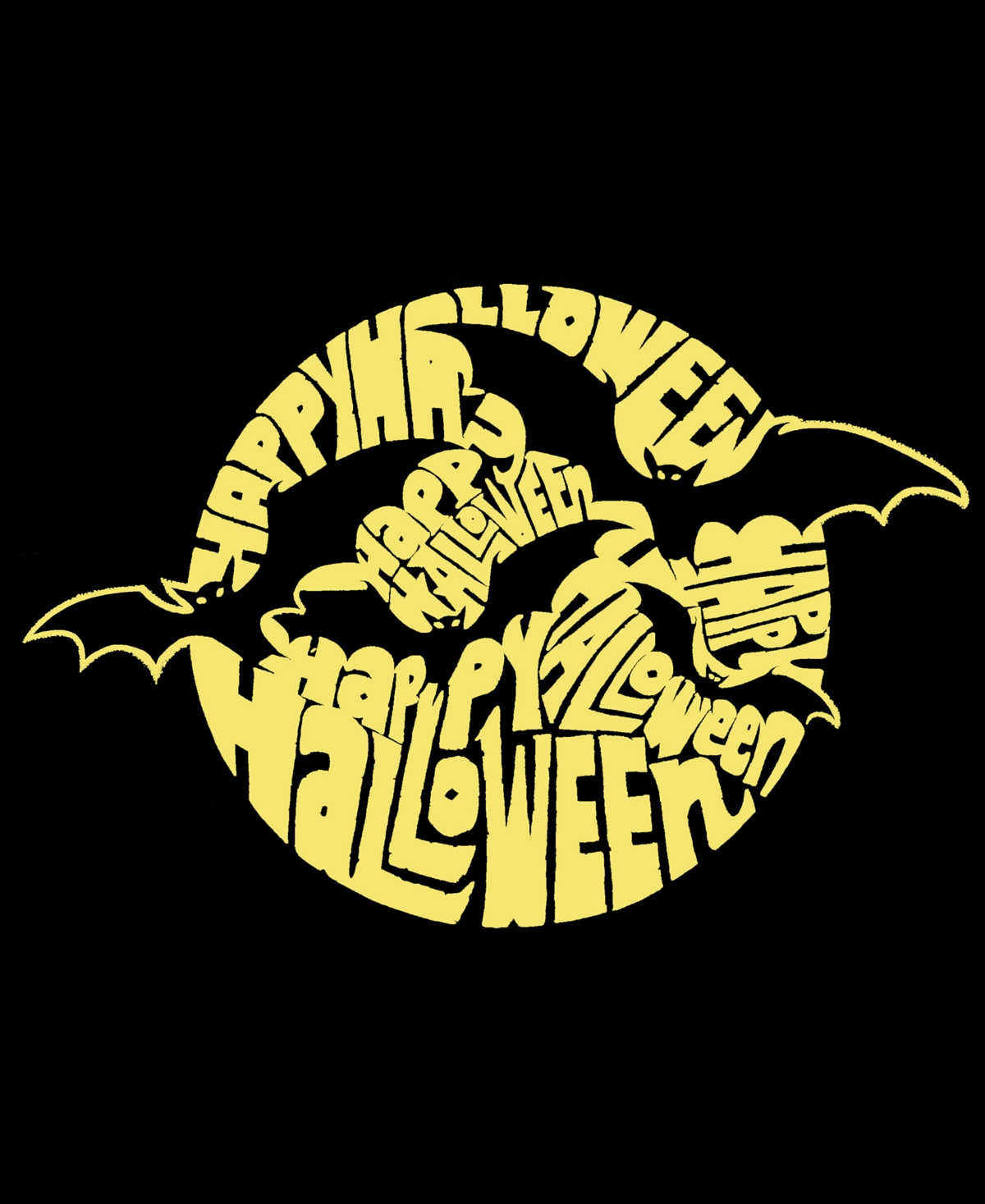 La Pop Art Plus Size Halloween Bats Word Art Tank Top In Black