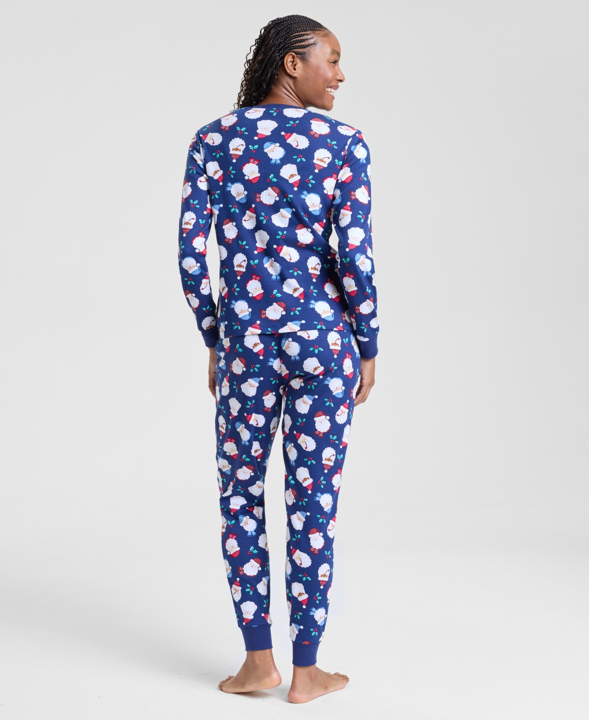 Holiday Lane 's Women's Santas Pj Set, Macy's Exclusive In Blue