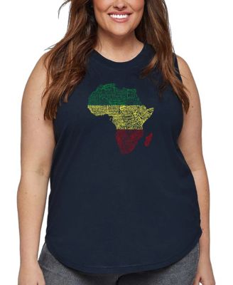 Plus Size Countries in Africa Word Art Tank Top