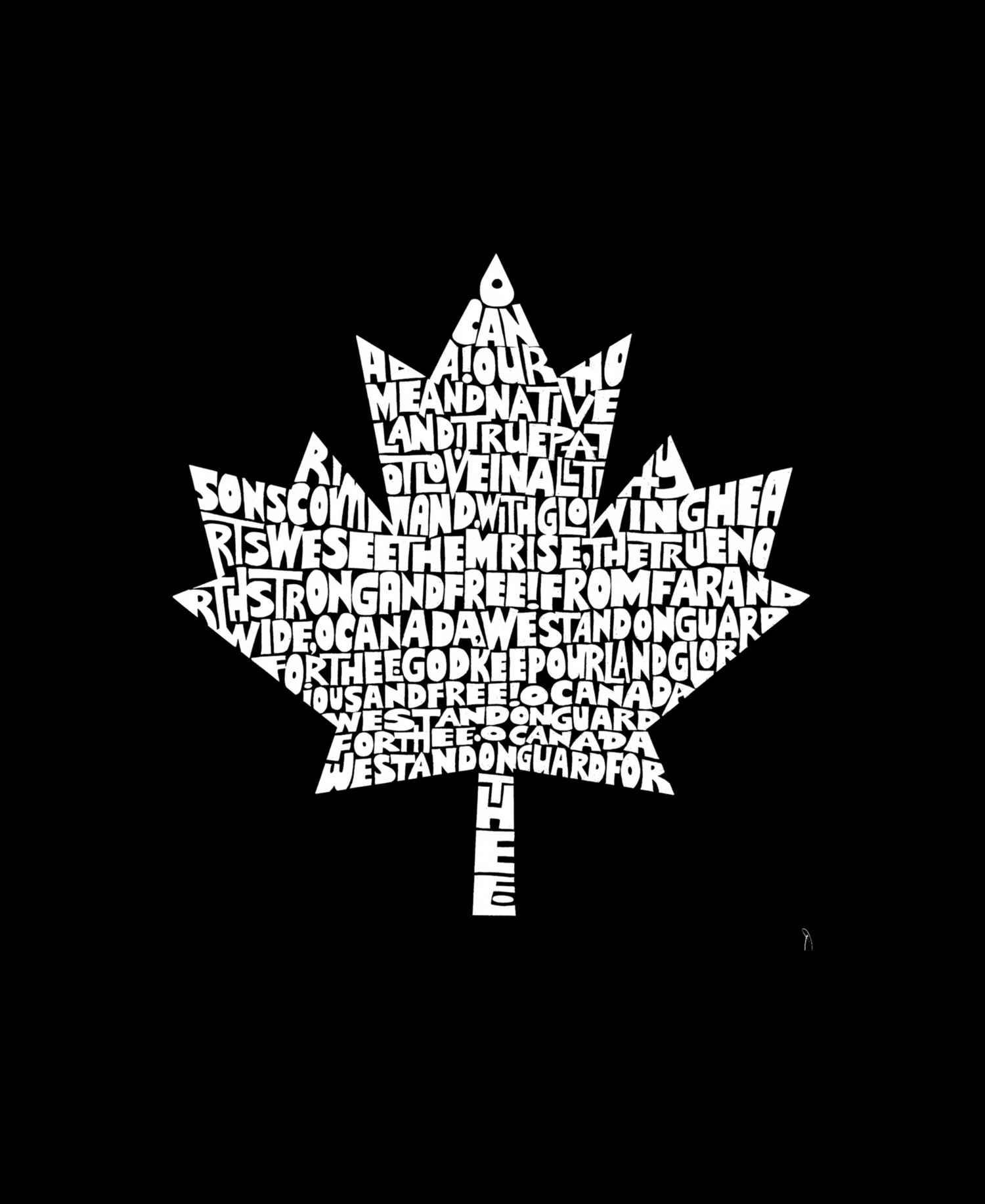 Plus Size Canadian National Anthem Word Art Tank Top