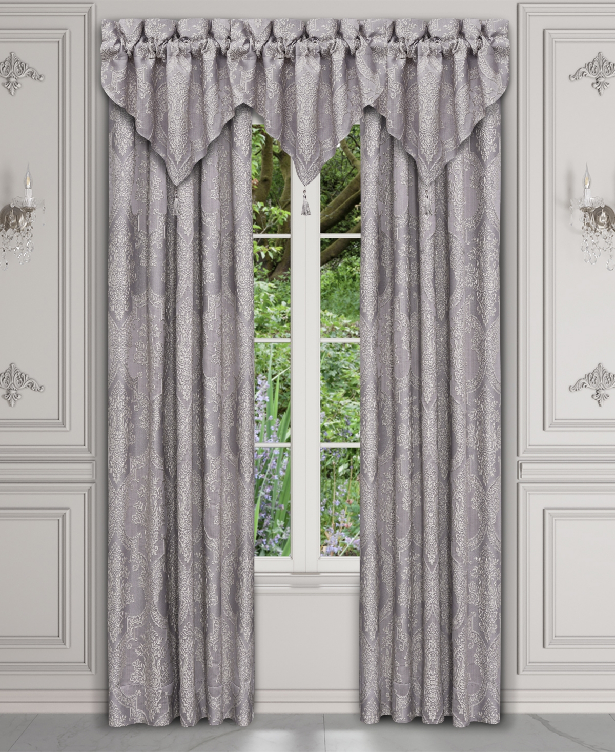 J Queen New York Mary Window Panel Pair, 50 X 84" In Purple
