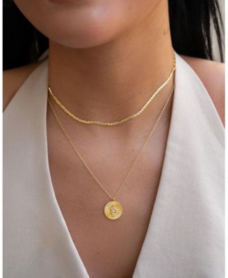 Pleated Disc Snake Necklace