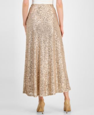 Women's Sequin Flared Maxi Skirt