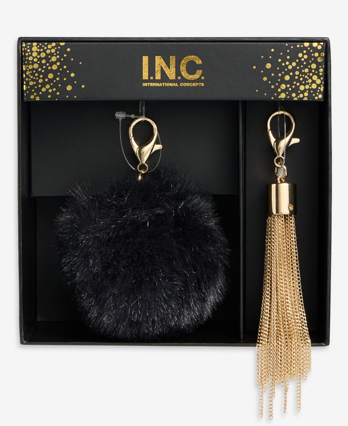 Inc International Concepts Krayaa Faux-fur Dangle Box Set, Macy's Exclusive In Black